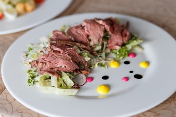 Salad with beef