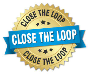 close the loop round isolated gold badge