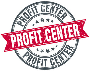 profit center round grunge ribbon stamp