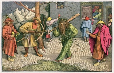 Obraz premium Folklore - Green Men. Date: mid 16th century