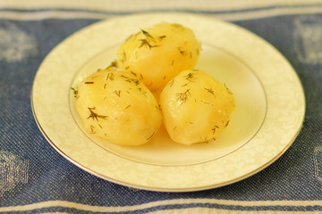 Young appetizing potatoes