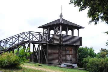 Wooden tower in the park