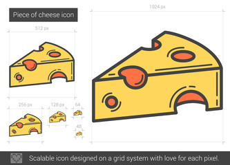 Piece of cheese line icon.