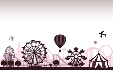 Concept of isolated trendy the Amusement Park 