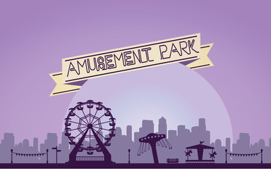 Concept of isolated trendy the Amusement Park 