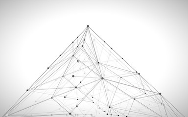 Abstract backgrounds of molecules light gray. Abstract chaotic geometric pattern.