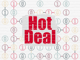 Finance concept: Hot Deal on wall background