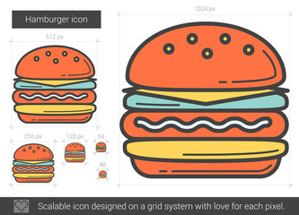 Hamburger line icon.