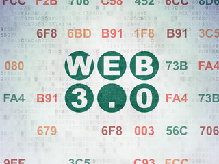 Web design concept: Web 3.0 on Digital Data Paper background