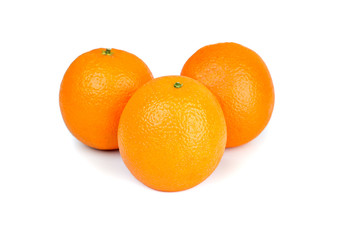 ripe oranges on white background