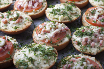 Mini pizza on bread