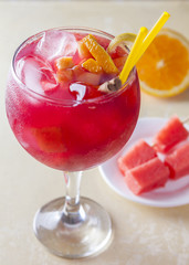 Sangría, spanish drink- Red wine and fruit