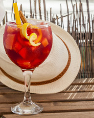 Sangría, spanish drink- Red wine and fruit