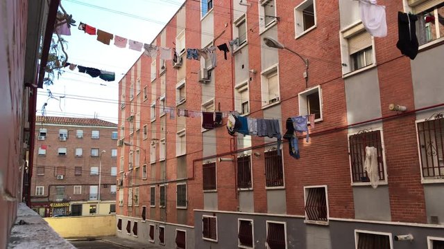 T-shirts drying building