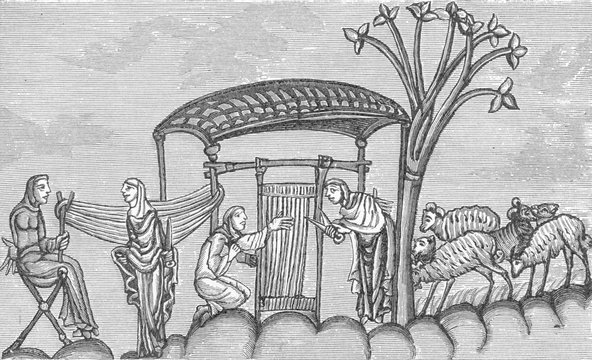 12th century Weaving. Date: circa 1160