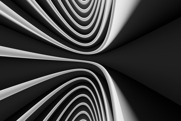 design element. 3D illustration. rendering. spiral ramp construction. abstract construction image