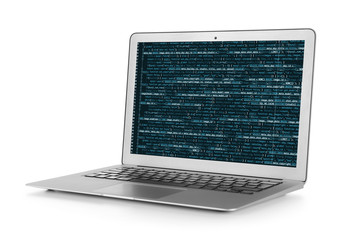 Modern laptop isolated on white