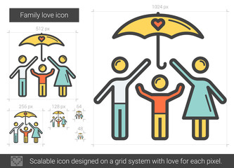 Family love line icon.