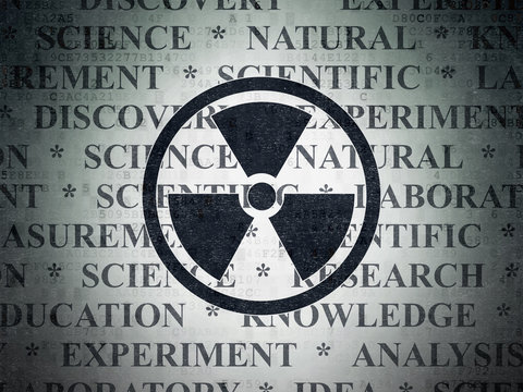 Science concept: Radiation on Digital Data Paper background