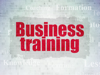 Fototapeta premium Learning concept: Business Training on Digital Data Paper background