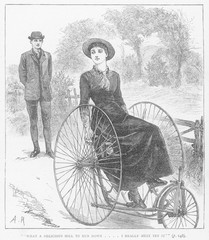 Girl on a Tricycle. Date: 1884