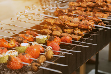 Preparation of shish kebab