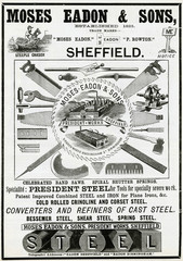 Advert for Moses Eadon - Sons tools makers 1888. Date: 1888