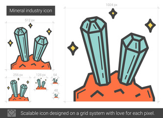Mineral industry line icon.