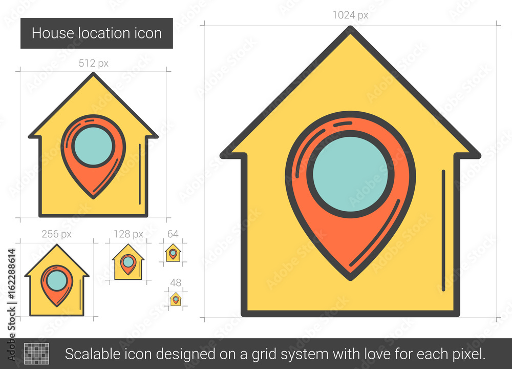 Poster House location line icon.