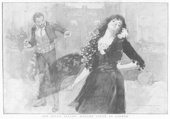 Calve As Carmen - 1893. Date: 1875 - obrazy, fototapety, plakaty