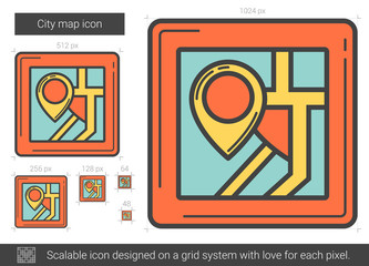 City map line icon.