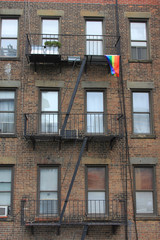 NYC Fire Escape Pride Flag