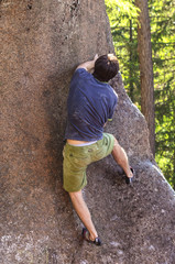 Outdoor bouldering, climbing