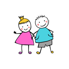 Boy and girl. Vector couple