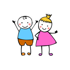 Boy and girl. Vector couple