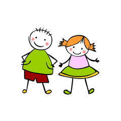 Boy and girl. Vector couple