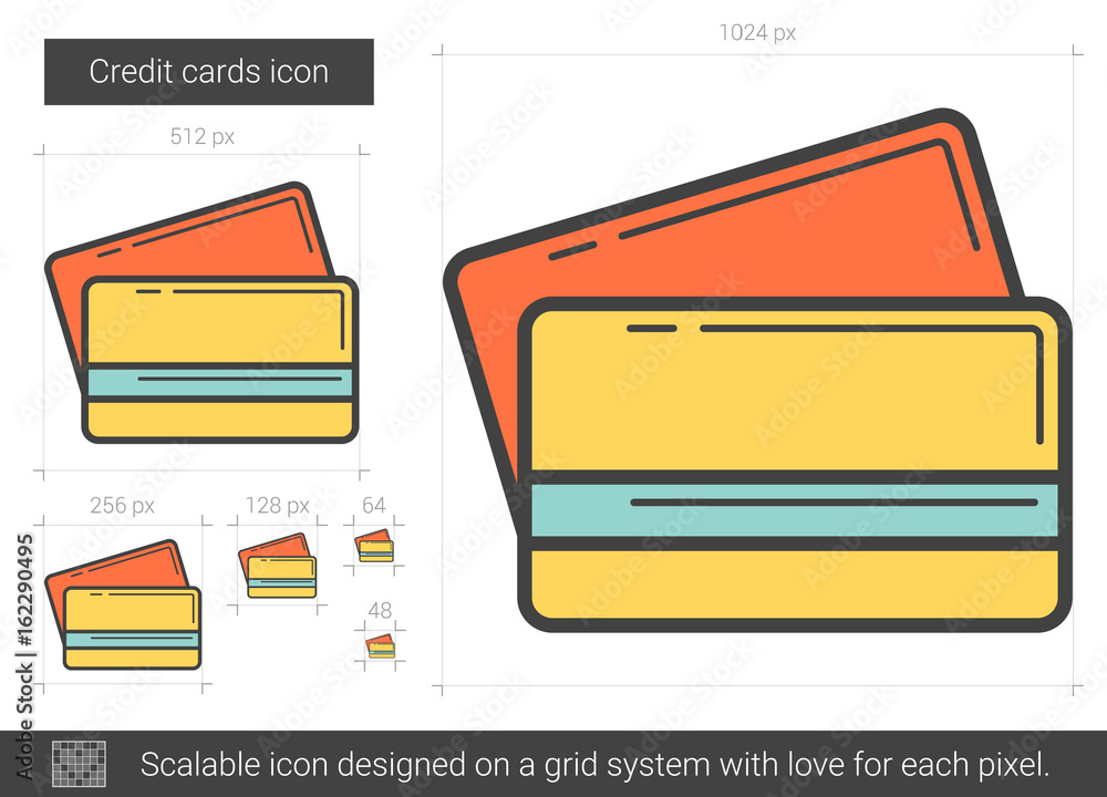 Canvas Prints credit cards line icon.