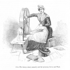 Jersey Spinning Wheel. Date: circa 1850