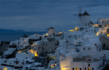 Fototapeta premium Oia Village at night, Santorini