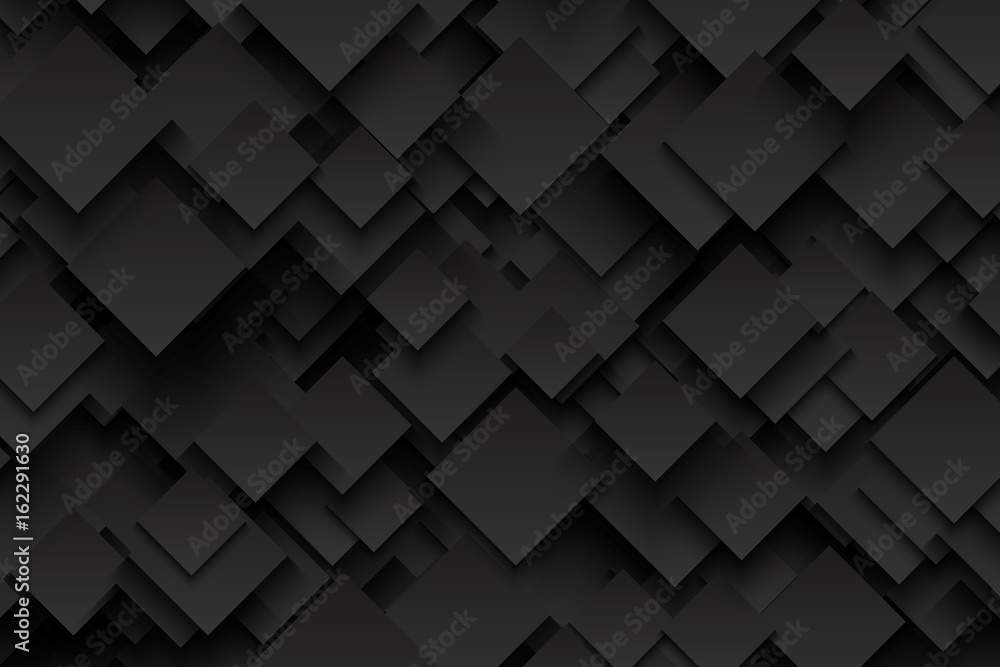 Poster abstract 3d vector technology dark gray background. technological sharp crystalline carbon structure