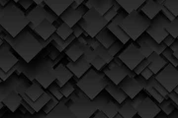 Abstract 3D Vector Technology Dark Gray Background. Technological Sharp Crystalline Carbon Structure. Blank Backdrop
