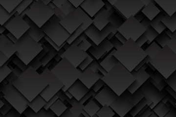 Abstract 3D Vector Technology Dark Gray Background. Technological Sharp Crystalline Carbon Structure. Blank Backdrop