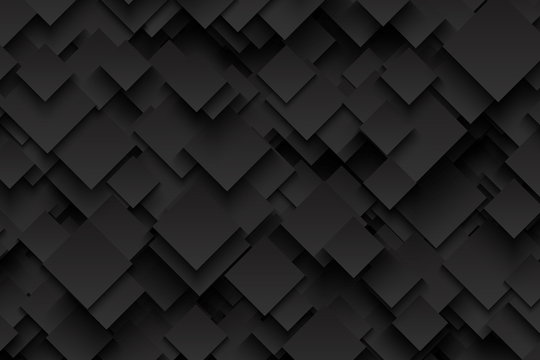 Abstract 3D Vector Technology Dark Gray Background. Technological Sharp Crystalline Carbon Structure. Blank Backdrop