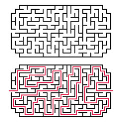 Abstract maze / labyrinth with entry and exit. Vector labyrinth 163.