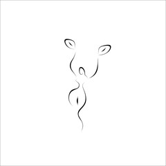 Fototapeta premium woman nature vector line icon