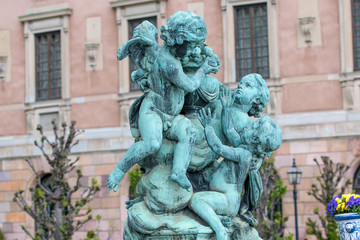 „Barmhertighet“ Engel vor dem Stockholmer Schloss (Kungliga slottet) Museum Tre Kronor  Stockholm Schweden