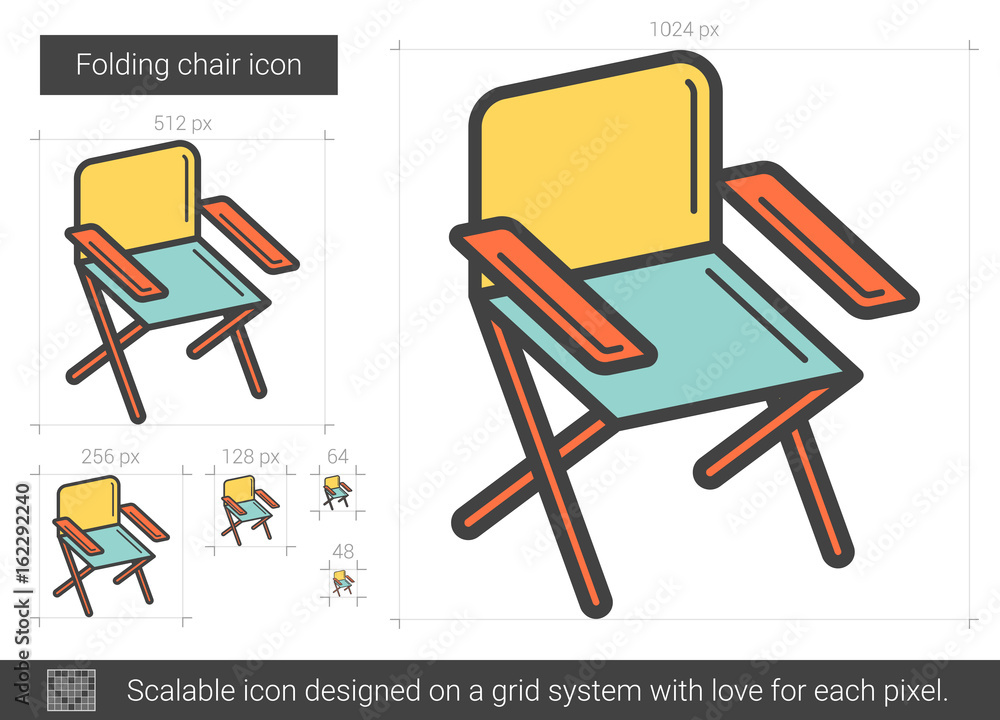 Canvas Prints Folding chair line icon.