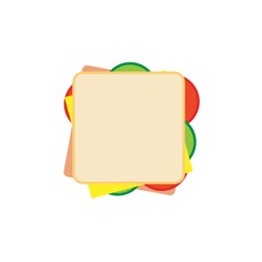 Simple flat sandwich illustration on white background
