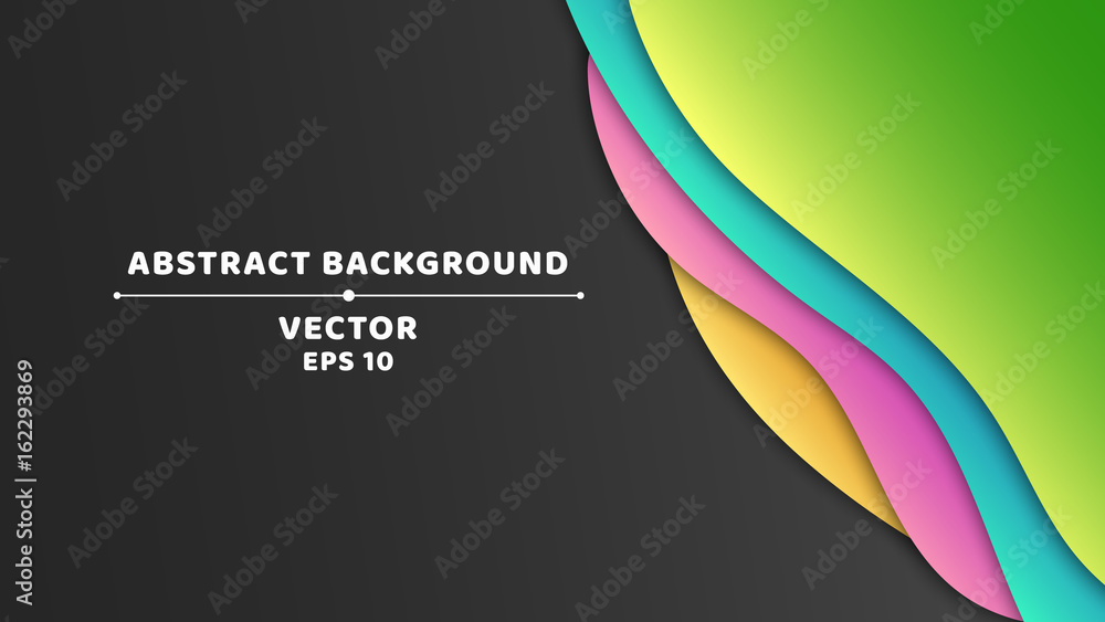 Aufkleber abstract background. template for your projects. modern design. multicolored waves of cardboard. vec