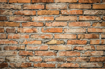 Vintage red brick wall background